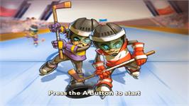 Title screen of Kidz Sports Ice Hockey on the Nintendo Wii.