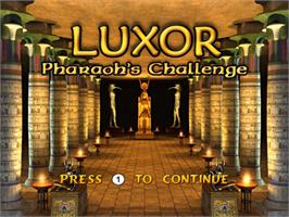 Title screen of Luxor Pharaoh's Challenge on the Nintendo Wii.