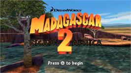 Title screen of Madagascar 2 on the Nintendo Wii.