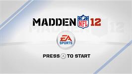 Title screen of Madden Nfl 12 on the Nintendo Wii.