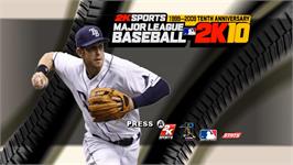 Title screen of Major League Baseball 2k10 on the Nintendo Wii.