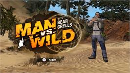 Title screen of Man Vs. Wild on the Nintendo Wii.