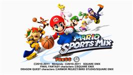 Title screen of Mario Sports Mix on the Nintendo Wii.