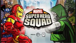 Title screen of Marvel Super Hero Squad on the Nintendo Wii.