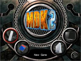 Title screen of Mdk 2 on the Nintendo Wii.