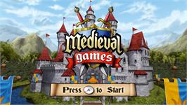 Title screen of Medieval Games on the Nintendo Wii.
