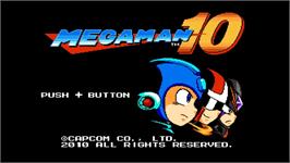 Title screen of Mega Man 10 on the Nintendo Wii.