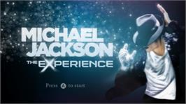 Title screen of Michael Jackson - The Experience on the Nintendo Wii.