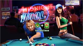 Title screen of Midnight Pool on the Nintendo Wii.