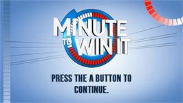 Title screen of Minute to Win It on the Nintendo Wii.