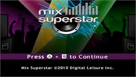 Title screen of Mix Superstar on the Nintendo Wii.