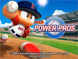 Title screen of Mlb Power Pros on the Nintendo Wii.