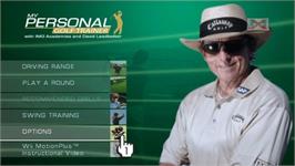 Title screen of My Personal Golf Trainer on the Nintendo Wii.