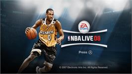 Title screen of Nba Live 08 on the Nintendo Wii.