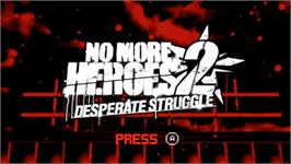 Title screen of No More Heroes 2 - Desperate Struggle on the Nintendo Wii.