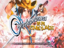Title screen of Onechanbara - Bikini Zombie Slayers on the Nintendo Wii.