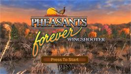 Title screen of Pheasants Forever - Wingshooter on the Nintendo Wii.