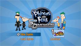 Title screen of Phinéas Et Ferb - Voyage Dans La Deuxième Dimension on the Nintendo Wii.
