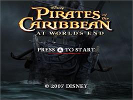 Title screen of Pirates Des Caraïbes - Jusqu'au Bout Du Monde on the Nintendo Wii.
