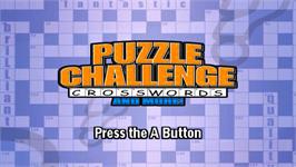 Title screen of Puzzle Challenge Crosswords on the Nintendo Wii.