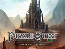 Title screen of Puzzle Quest - Challenge Of The Warlords on the Nintendo Wii.
