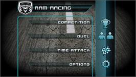 Title screen of Ram Racing on the Nintendo Wii.