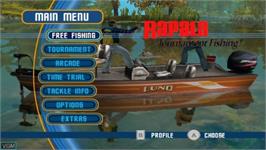 Title screen of Rapala Tournament Fishing on the Nintendo Wii.