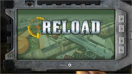 Title screen of Reload on the Nintendo Wii.