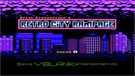 Title screen of Retro City Rampage on the Nintendo Wii.