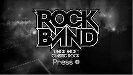 Title screen of Rock Band - Classic Rock Track Pack on the Nintendo Wii.