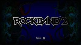 Title screen of Rock Band 2 on the Nintendo Wii.