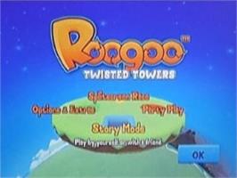 Title screen of Roogoo Twisted Towers! on the Nintendo Wii.
