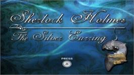 Title screen of Sherlock Holmes - The Silver Earring on the Nintendo Wii.