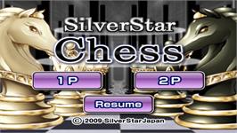 Title screen of Silver Star Chess on the Nintendo Wii.