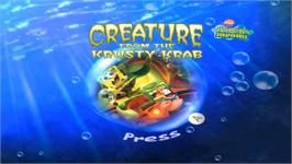 Title screen of SpongeBob SquarePants - Creature from the Krusty Krab on the Nintendo Wii.