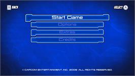 Title screen of Spyborgs on the Nintendo Wii.