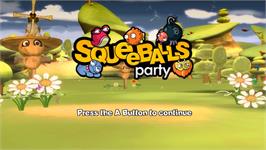 Title screen of Squeeballs Party on the Nintendo Wii.