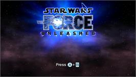 Title screen of Star Wars - Le Pouvoir De La Force on the Nintendo Wii.