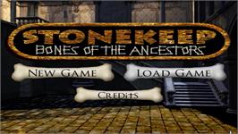 Title screen of Stonekeep - Bones of the Ancestors on the Nintendo Wii.