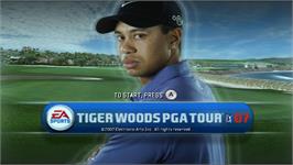 Title screen of Tiger Woods Pga Tour 07 on the Nintendo Wii.