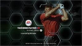 Title screen of Tiger Woods Pga Tour 08 on the Nintendo Wii.