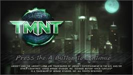 Title screen of Tmnt - Les Tortues Ninja on the Nintendo Wii.