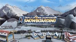 Title screen of Triple Crown Championship Snowboarding on the Nintendo Wii.