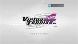 Title screen of Virtua Tennis 4 on the Nintendo Wii.