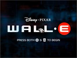 Title screen of Wall-e on the Nintendo Wii.