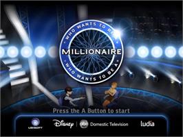 Title screen of Who Wants To Be A Millionaire on the Nintendo Wii.