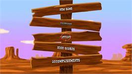 Title screen of Wild West Shootout on the Nintendo Wii.