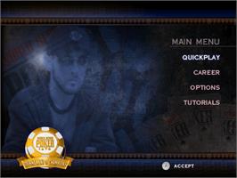 Title screen of World Series Of Poker - Tournament Of Champions 2007 Edition on the Nintendo Wii.