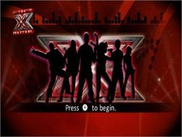 Title screen of X Factor on the Nintendo Wii.