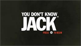 Title screen of You Don't Know Jack on the Nintendo Wii.